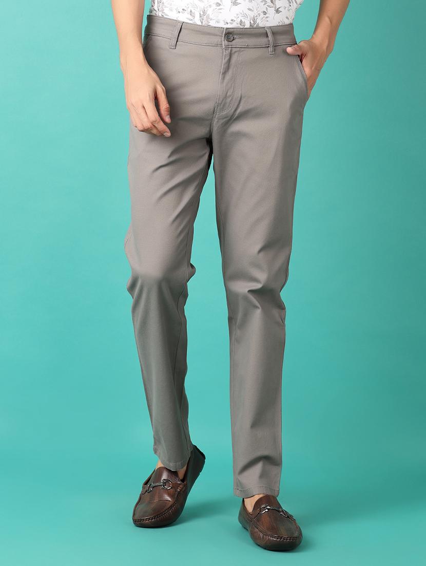 men mid rise solid chinos - 21534010 -  Zoom Image - 0