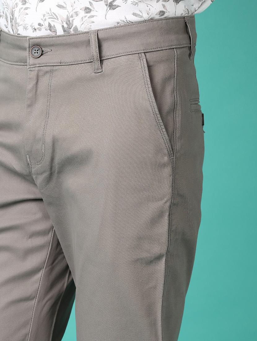 men mid rise solid chinos - 21534010 - Standard Image - 5