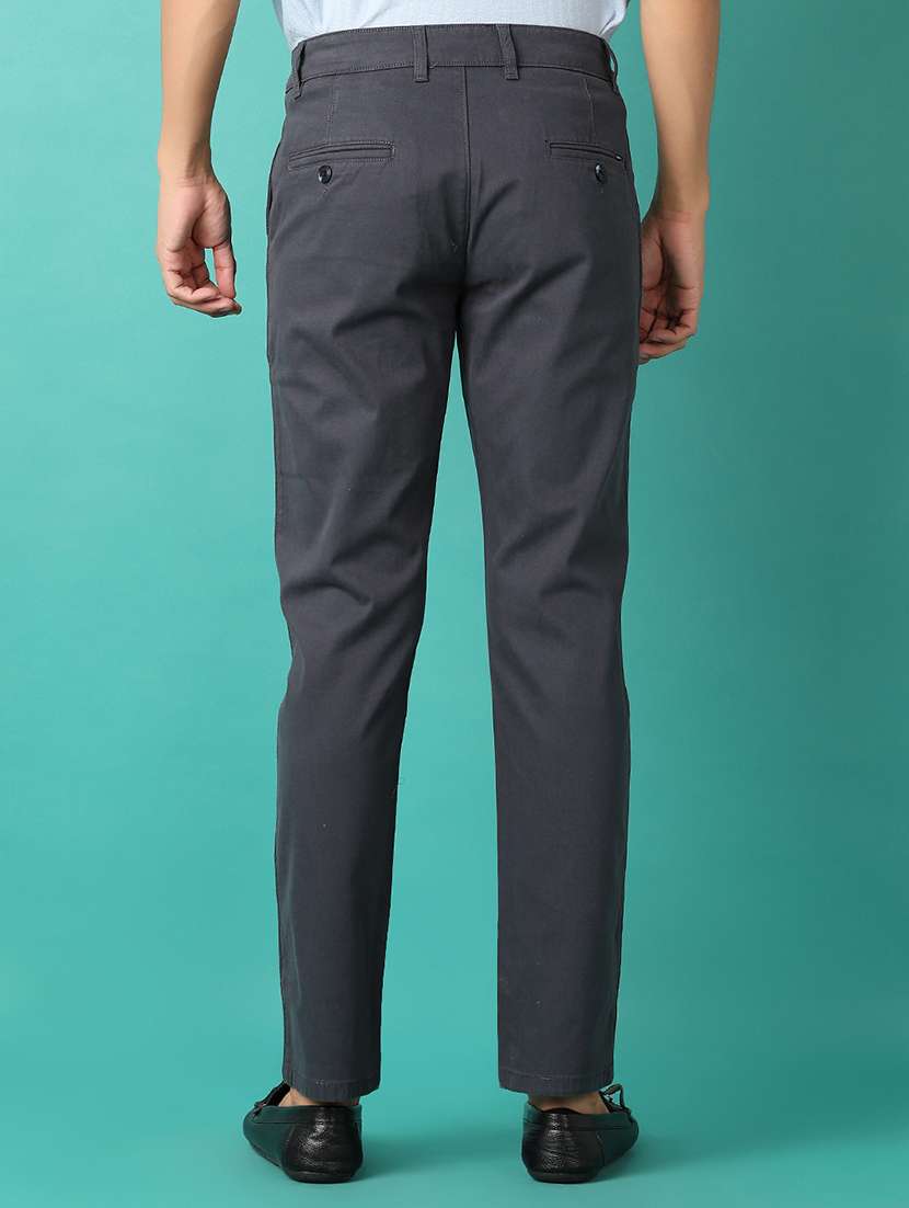 men mid rise solid chinos - 21534011 -  Standard Image - 3