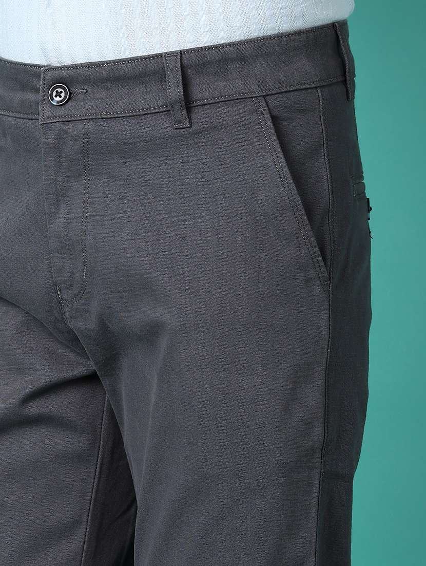 men mid rise solid chinos - 21534011 -  Standard Image - 5