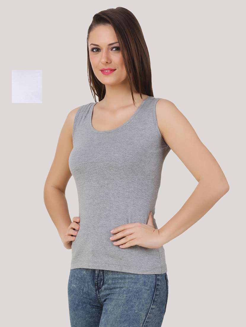 women pack of 2 solid sleeveless tank top