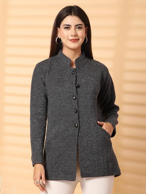 women self desined long sleeve cardigan - 21534484 - Standard Image - 0