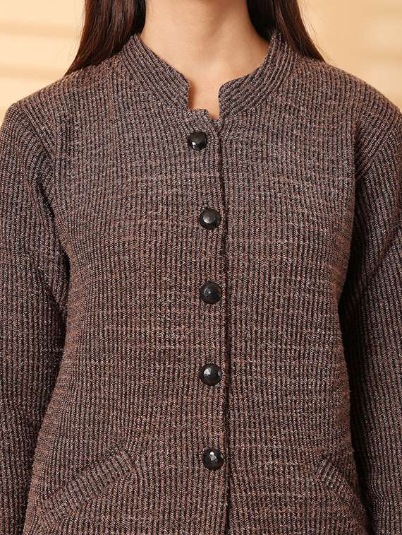 women self desined long sleeve cardigan - 21534485 - Standard Image - 5