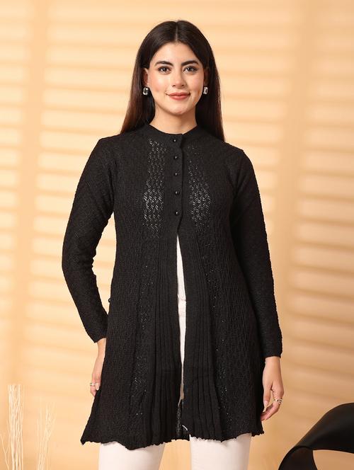 women self desined long sleeve cardigan - 21534493 - Standard Image - 0