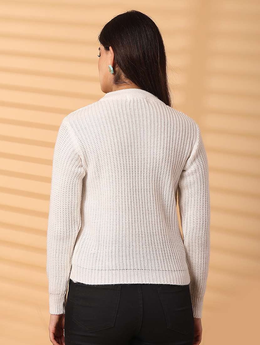 women round neck long sleeve pullover - 21534505 - Standard Image - 3