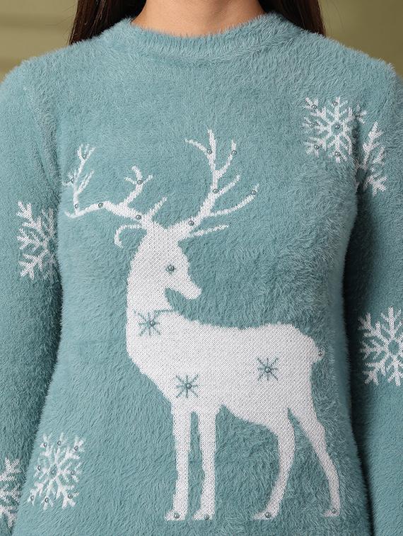 women round neck long sleeve pullover - 21534507 - Standard Image - 5