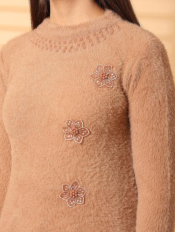 women round neck long sleeve pullover - 21534510 - Standard Image - 5