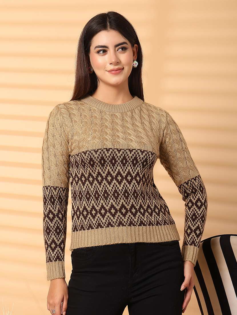 women round neck long sleeve pullover - 21534518 -  Zoom Image - 0