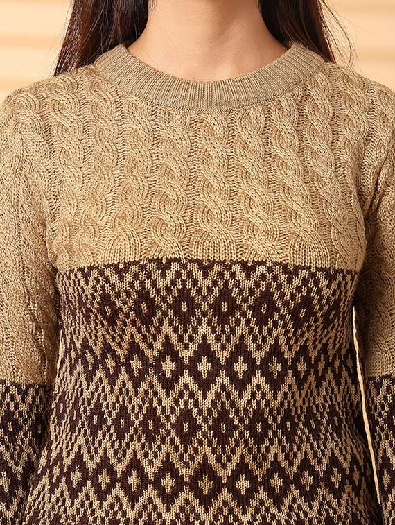 women round neck long sleeve pullover - 21534518 - Standard Image - 5
