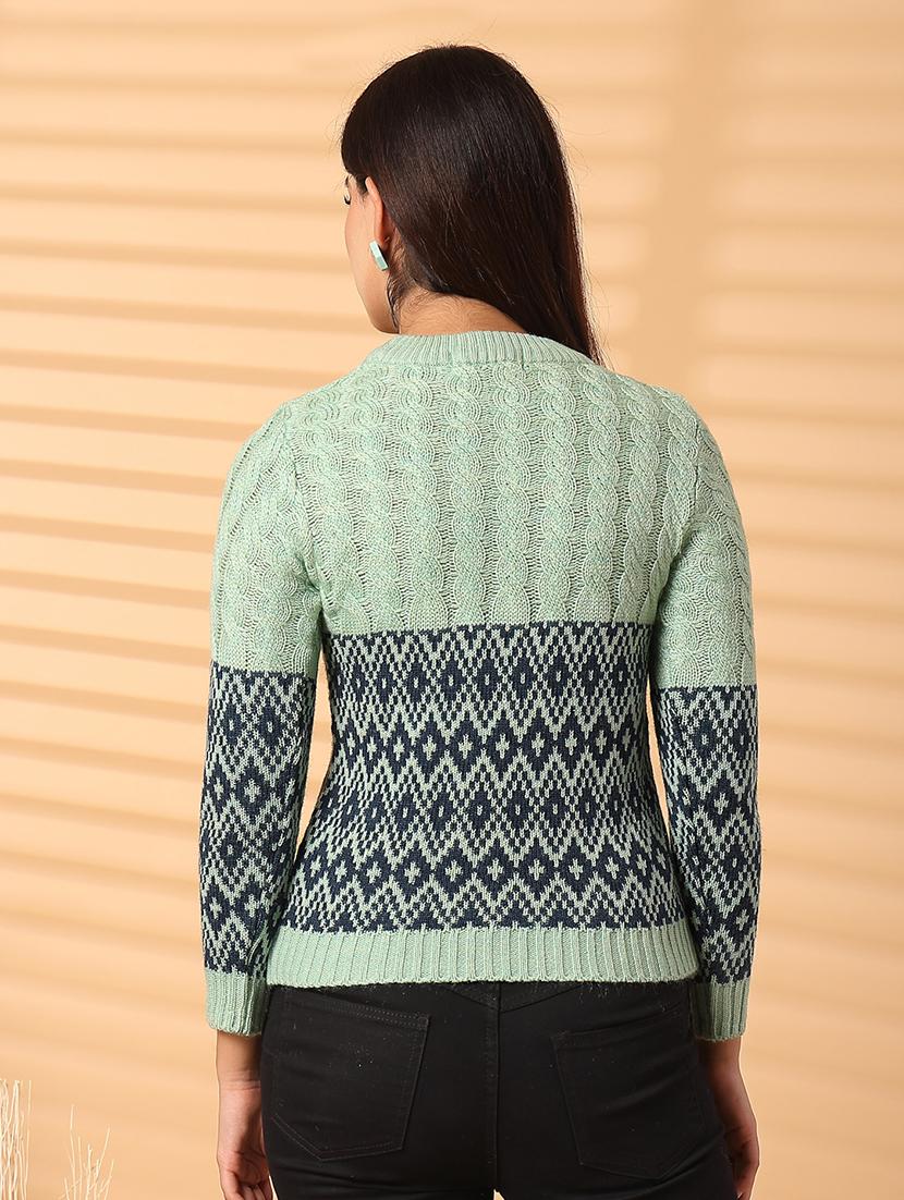 women round neck long sleeve pullover - 21534520 - Standard Image - 3