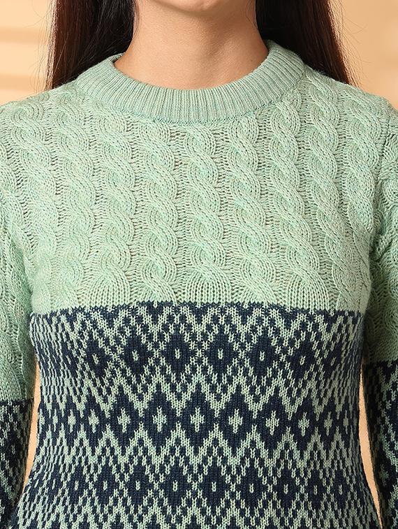 women round neck long sleeve pullover - 21534520 - Standard Image - 5