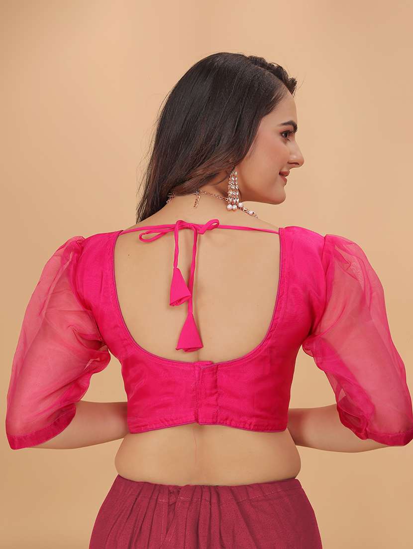 women pink solid stiched blouse - 21534748 -  Standard Image - 3