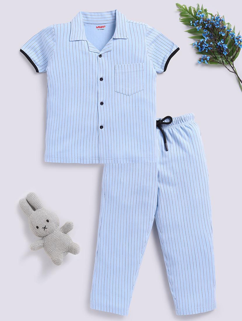 women blue stripes pyjama set nightwear - 21534775 - Zoom Image - 0