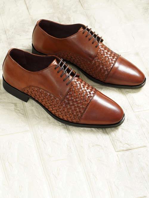 men tan lace-up brouges - 21534844 - Standard Image - 0