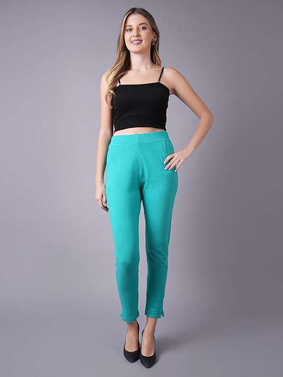 women solid ankle length leggings - 21535536 - Standard Image - 3