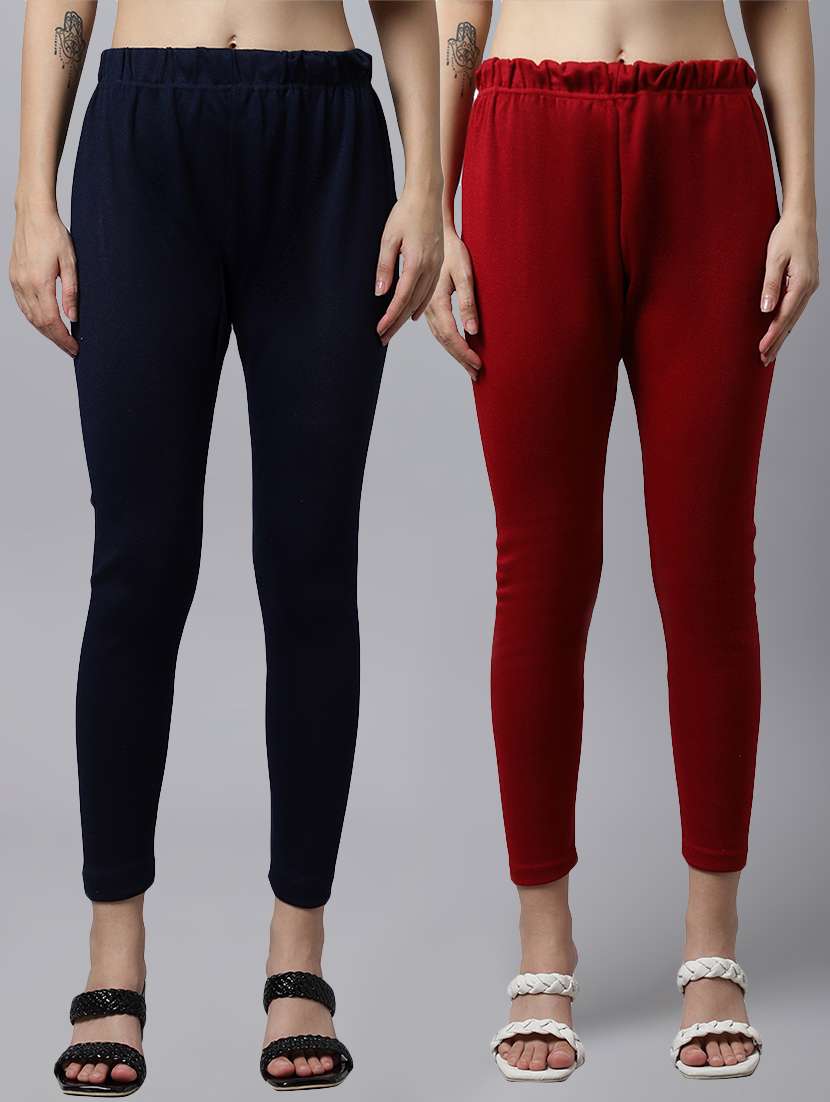pack of 2 solid ankle length legging - 21535566 - Zoom Image - 0