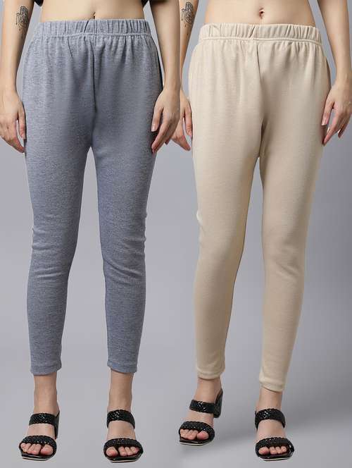 pack of 2 solid ankle length legging