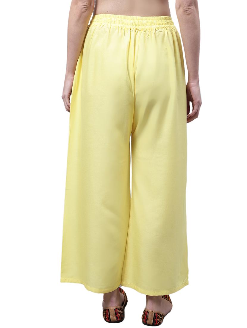 women solid relaxed fit palazzo - 21535590 - Standard Image - 3