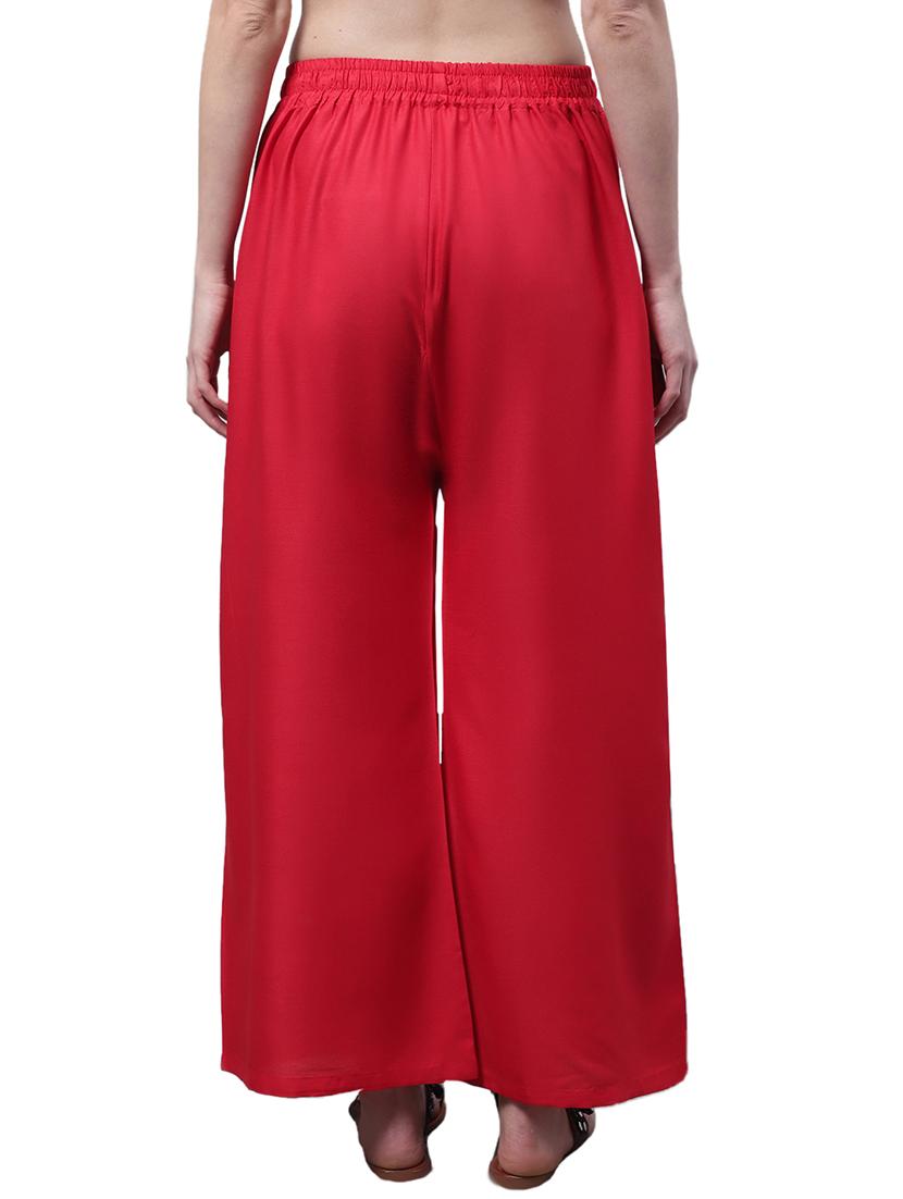 women solid relaxed fit palazzo - 21535597 - Standard Image - 3