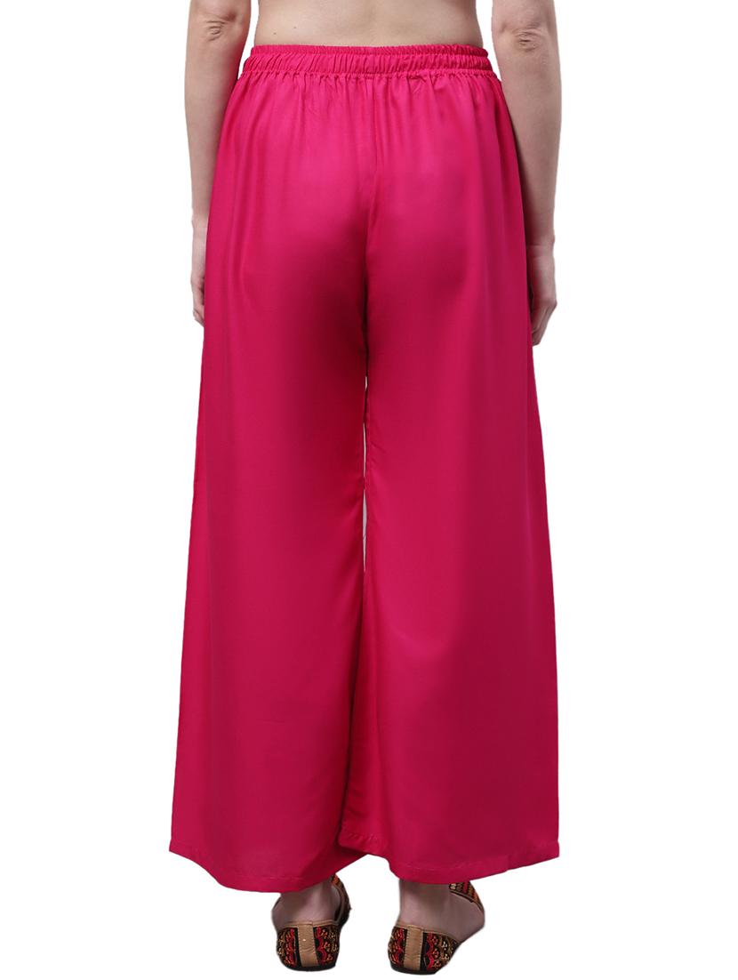 women solid relaxed fit palazzo - 21535604 - Standard Image - 3