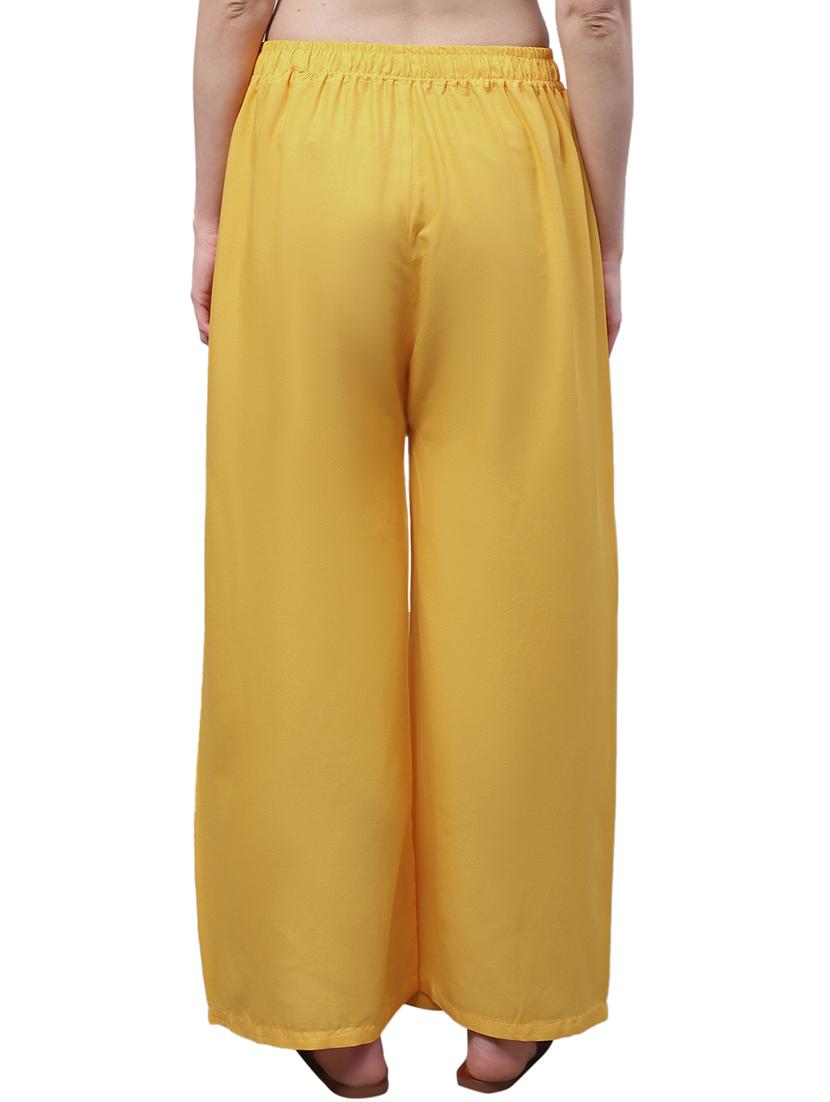 women solid relaxed fit palazzo - 21535605 - Standard Image - 3