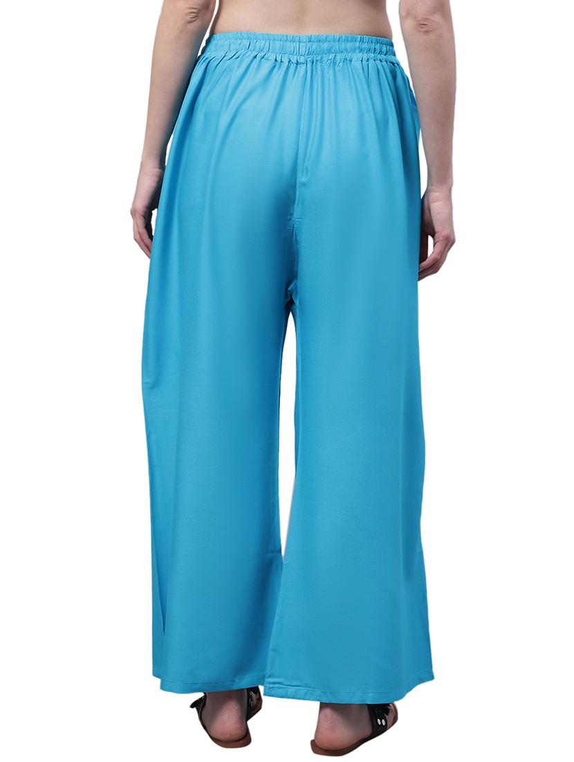 women solid relaxed fit palazzo - 21535608 - Standard Image - 3