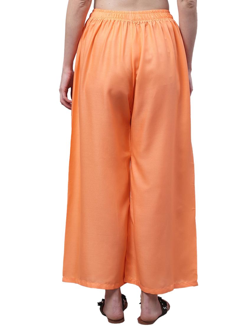 women solid relaxed fit palazzo - 21535610 - Standard Image - 3