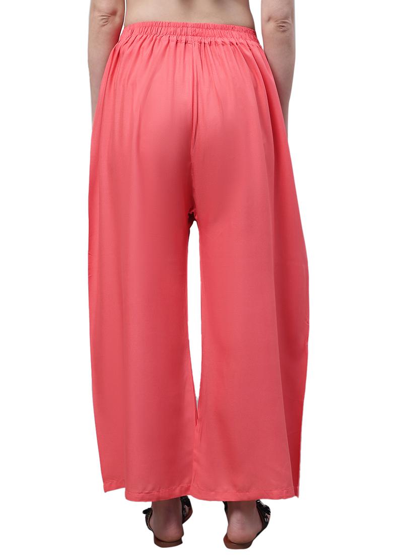 women solid relaxed fit palazzo - 21535611 - Standard Image - 3