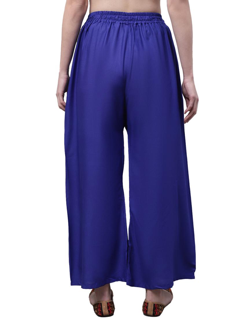 women solid relaxed fit palazzo - 21535613 - Standard Image - 3