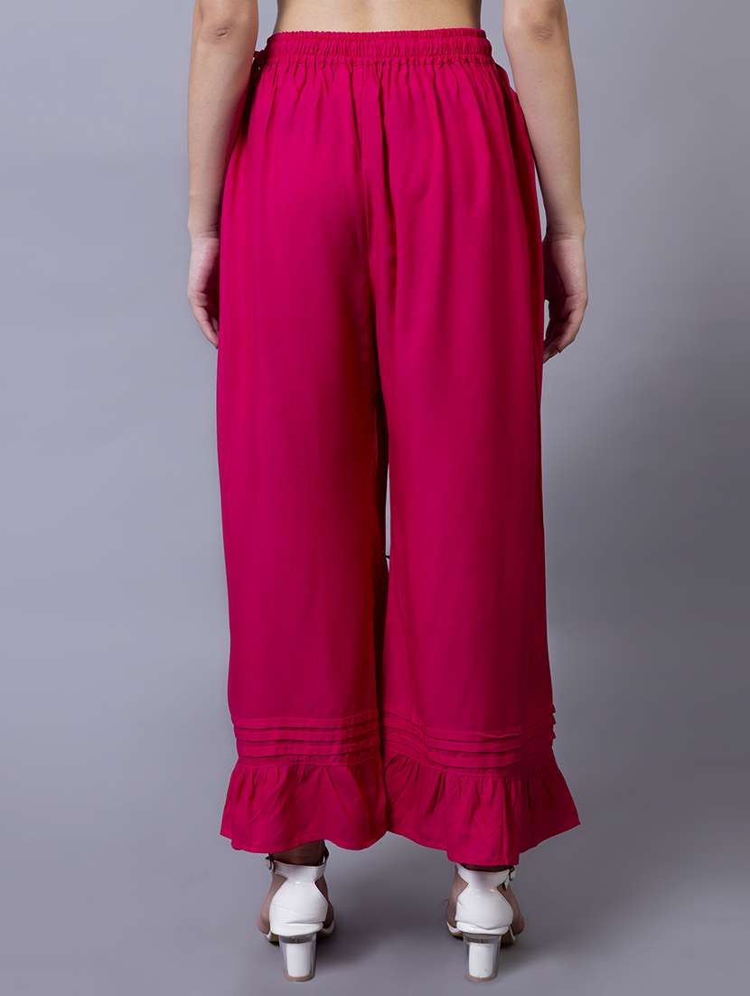 women solid flared palazzo - 21535644 - Standard Image - 3
