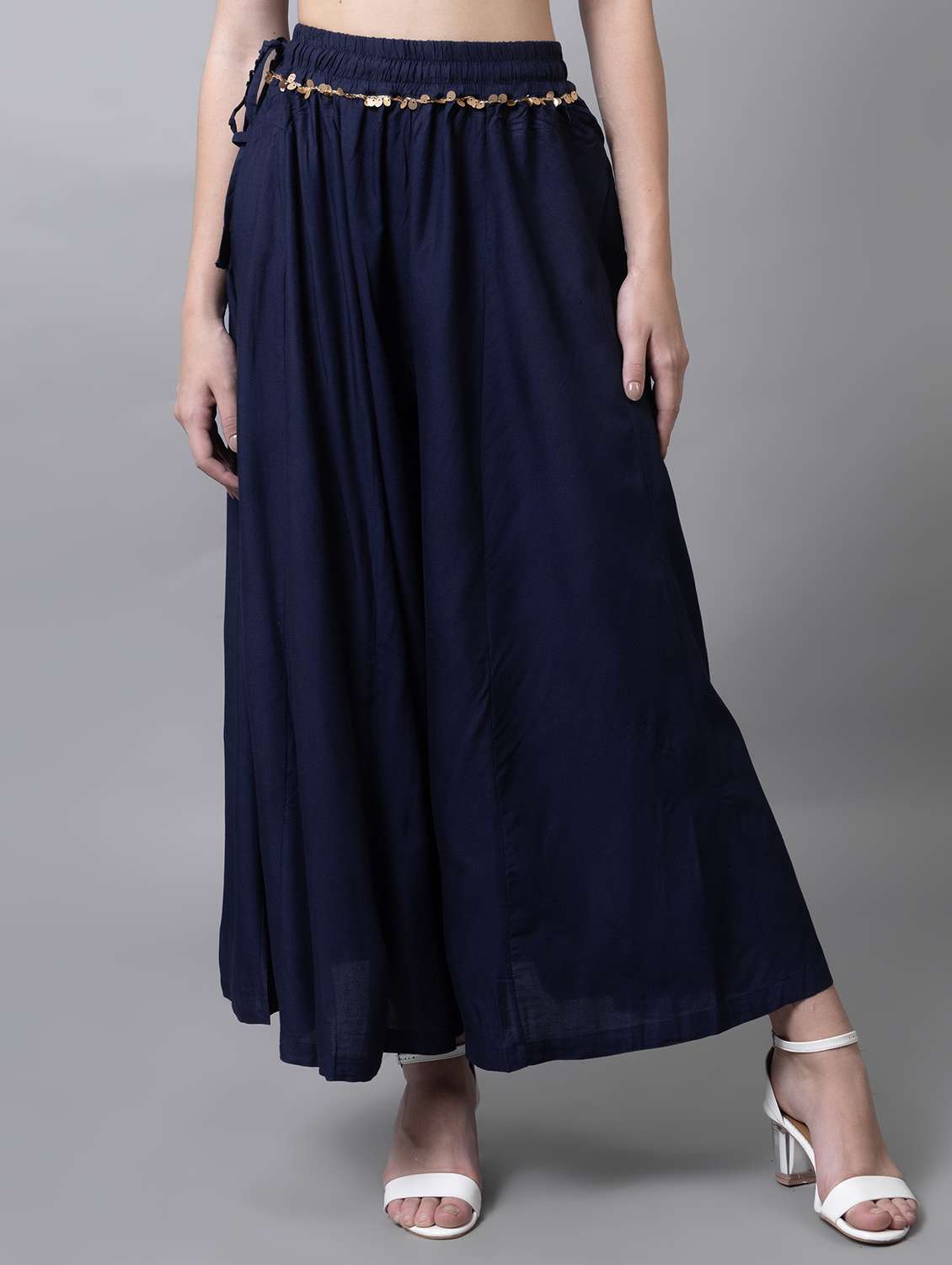 Women Solid Flared Palazzo