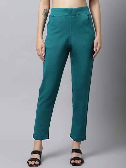 turquoise wool trousers - 21535670 -  Standard Image - 0
