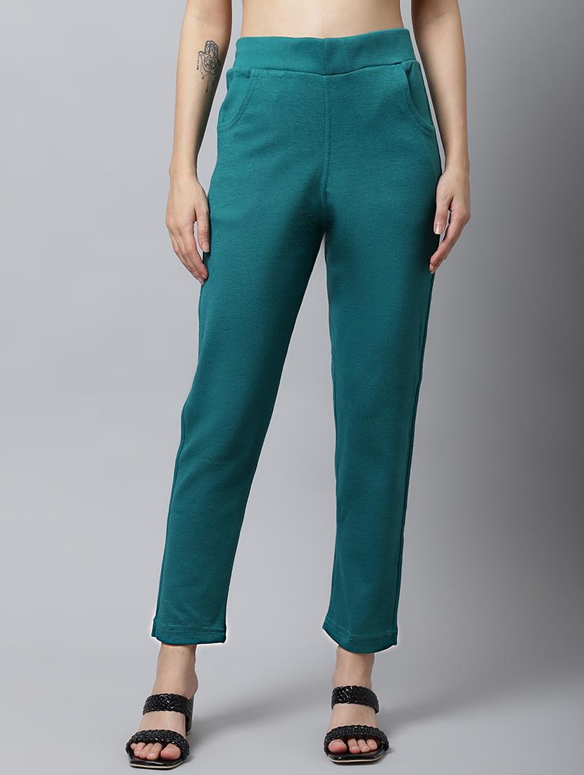 turquoise wool trousers - 21535670 -  Zoom Image - 0