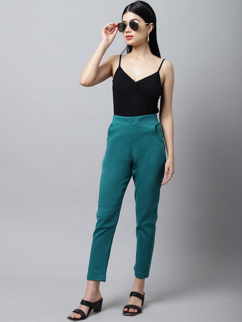 turquoise wool trousers - 21535670 - Standard Image - 3