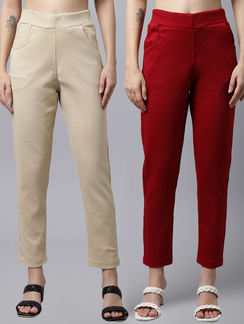 multi colored wool trousers - 21535677 -  Zoom Image - 0