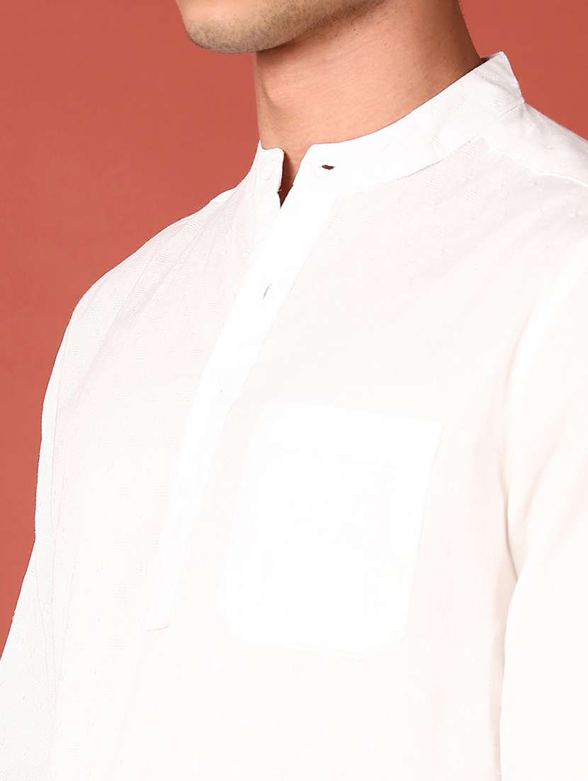 men self design long sleeve short kurta - 21535709 -  Standard Image - 5