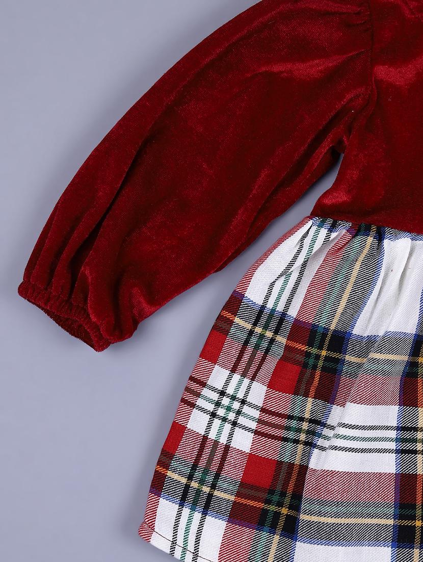 girls checkered round neck frock - 21535724 - Standard Image - 3