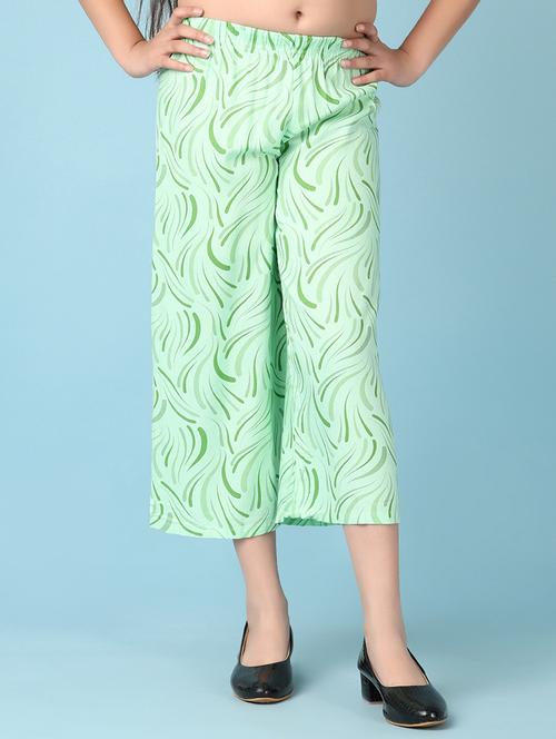 girls green printed palazzo - 21535760 - Standard Image - 0
