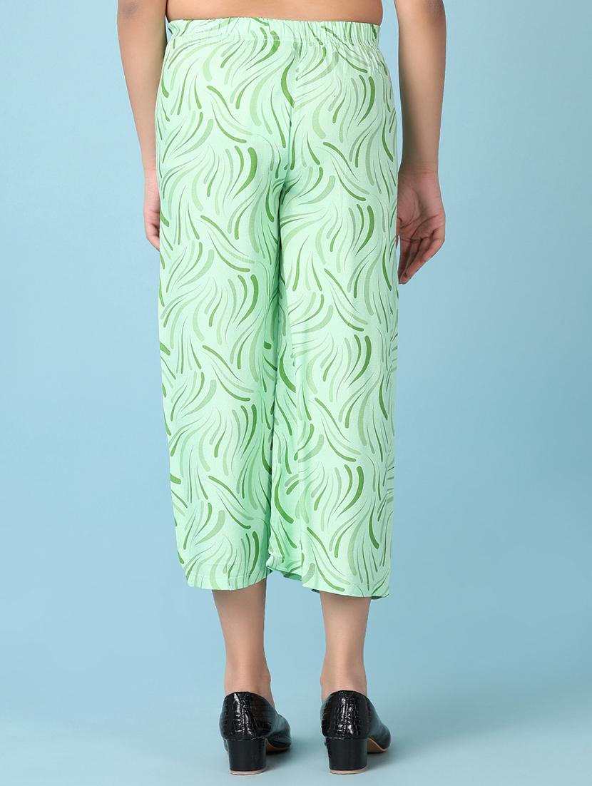 girls green printed palazzo - 21535760 - Standard Image - 3