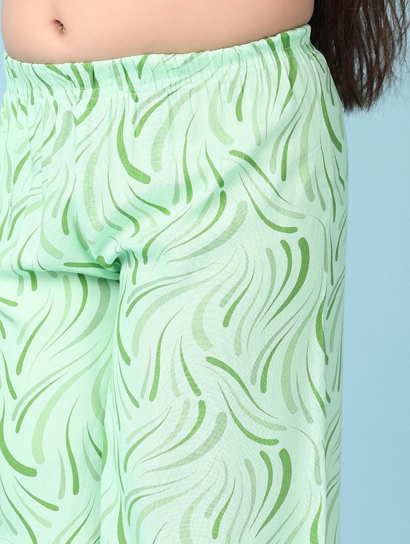 girls green printed palazzo - 21535760 - Standard Image - 5