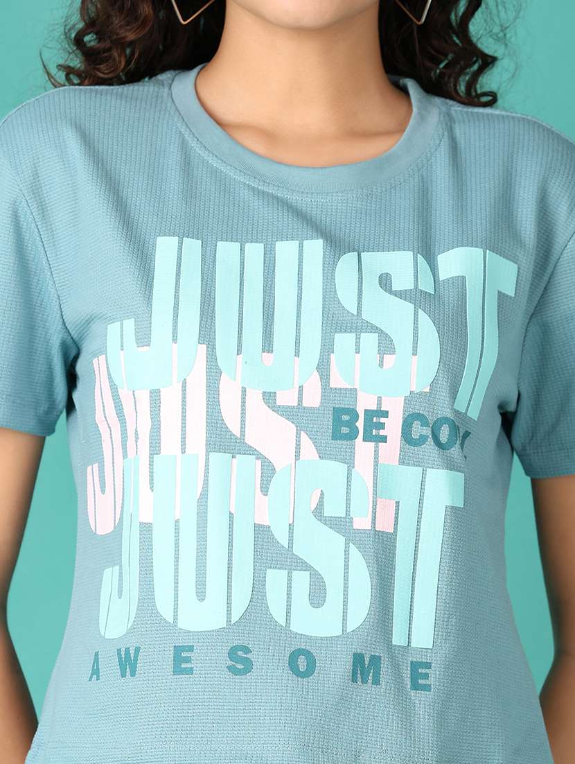 women typography short sleeve t-shirt - 21535801 - Standard Image - 5