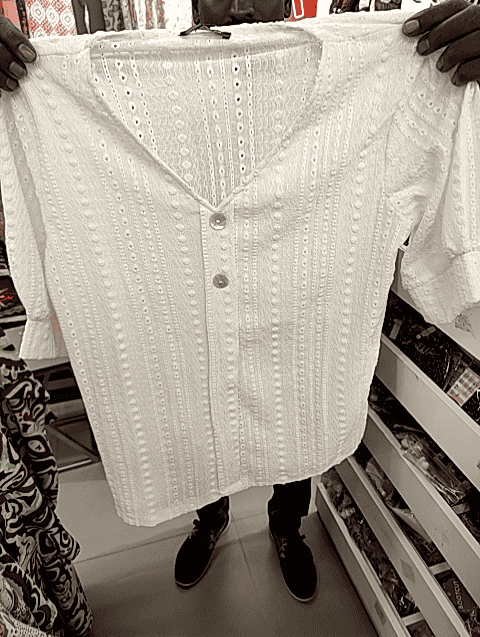 off white schiffli top - 21535834 -  Standard Image - 0