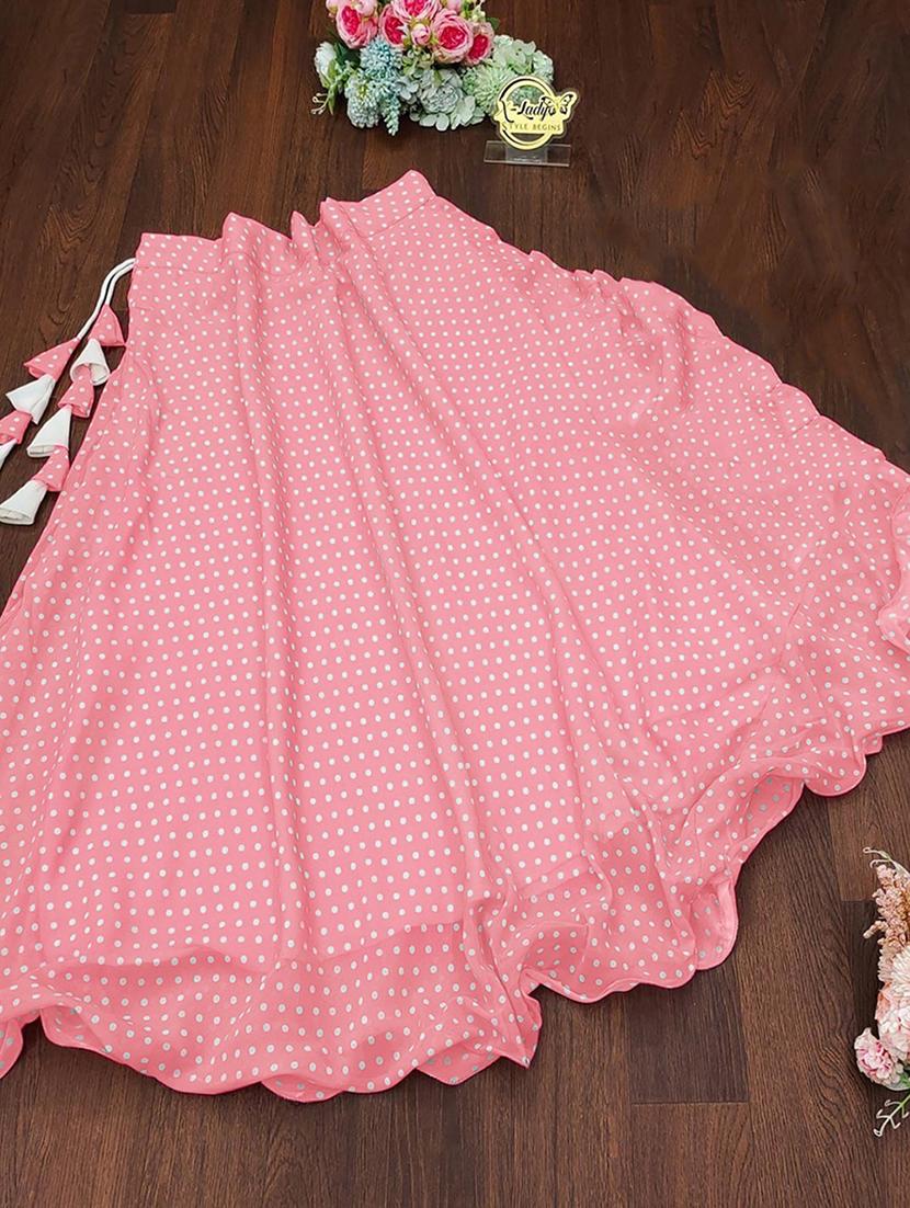 women high-rise polka dot printed flared skirt - 21536050 - Standard Image - 3