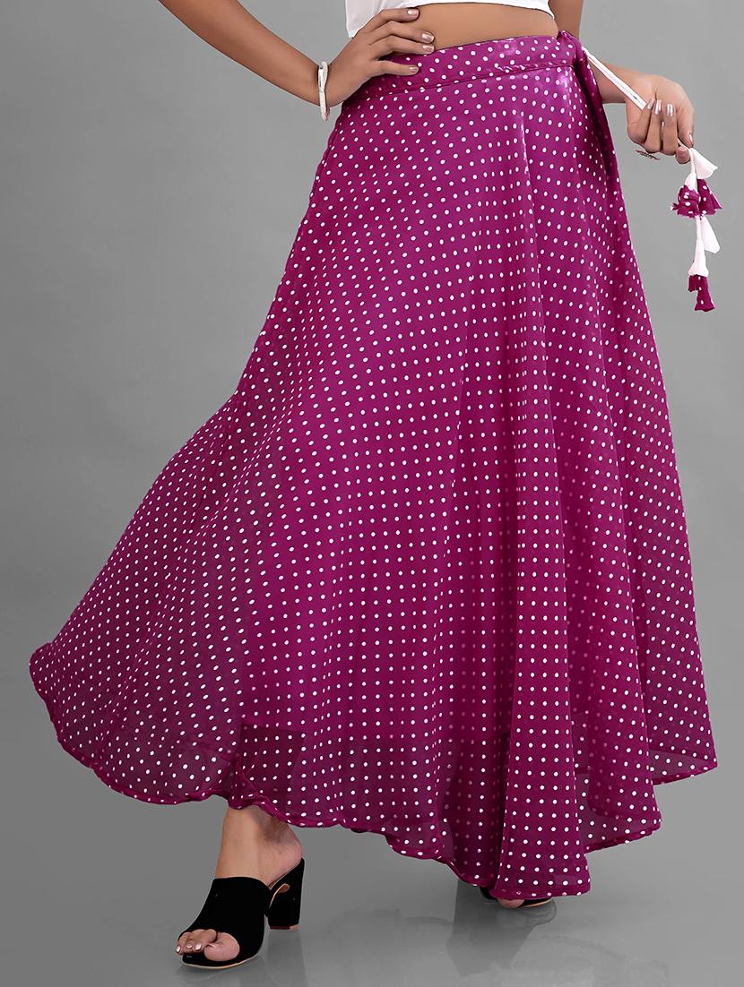 women high-rise polka dot printed flared skirt - 21536052 -  Zoom Image - 0