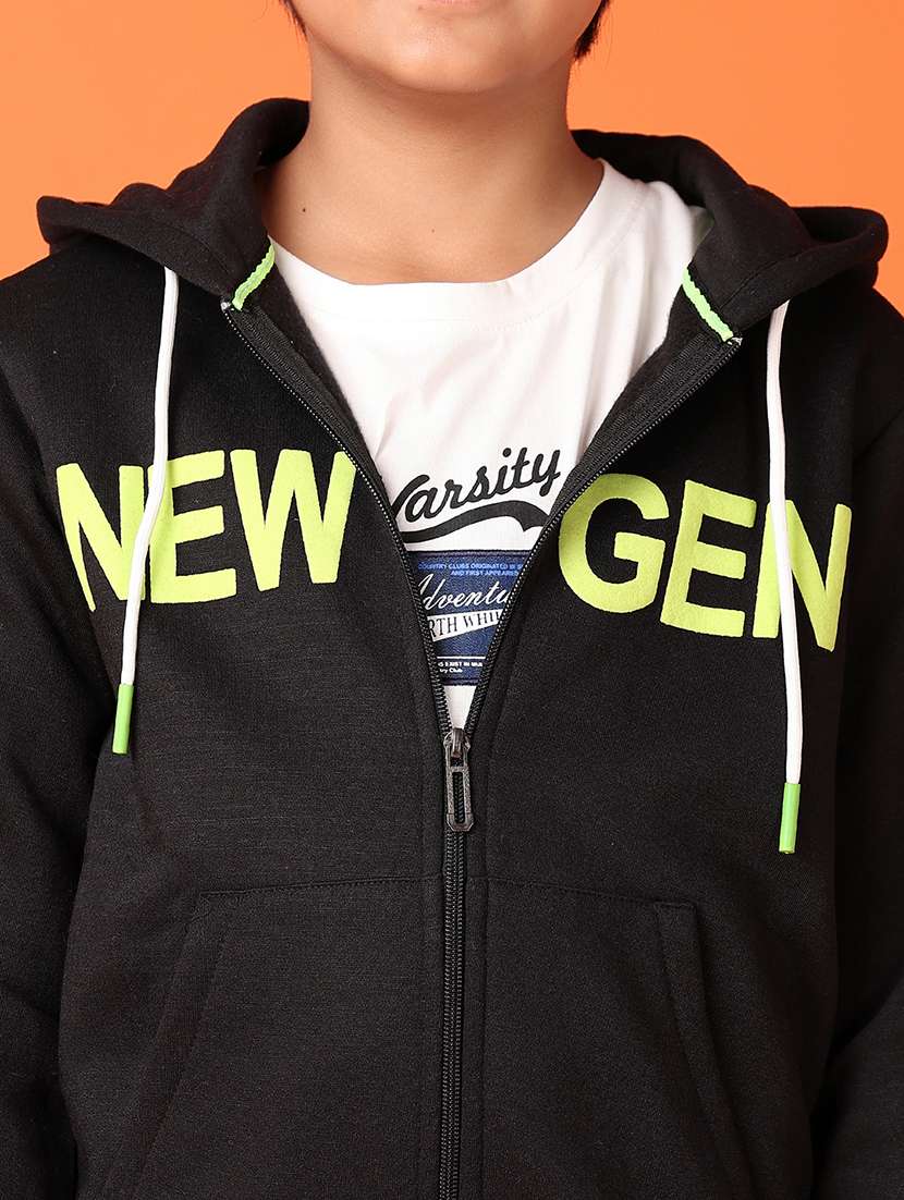 boys typographic long sleeve hooded sweatshirt - 21536298 -  Standard Image - 5