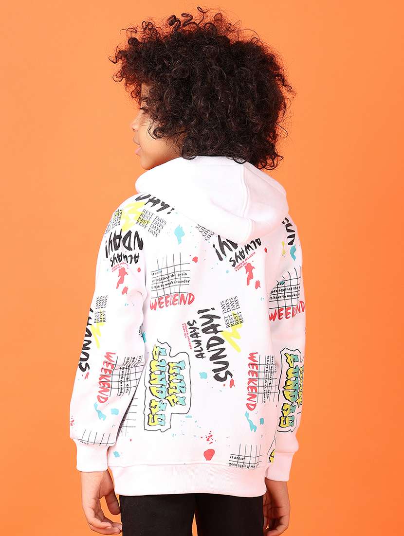 boys typographic long sleeve hooded sweatshirt - 21536301 -  Standard Image - 3