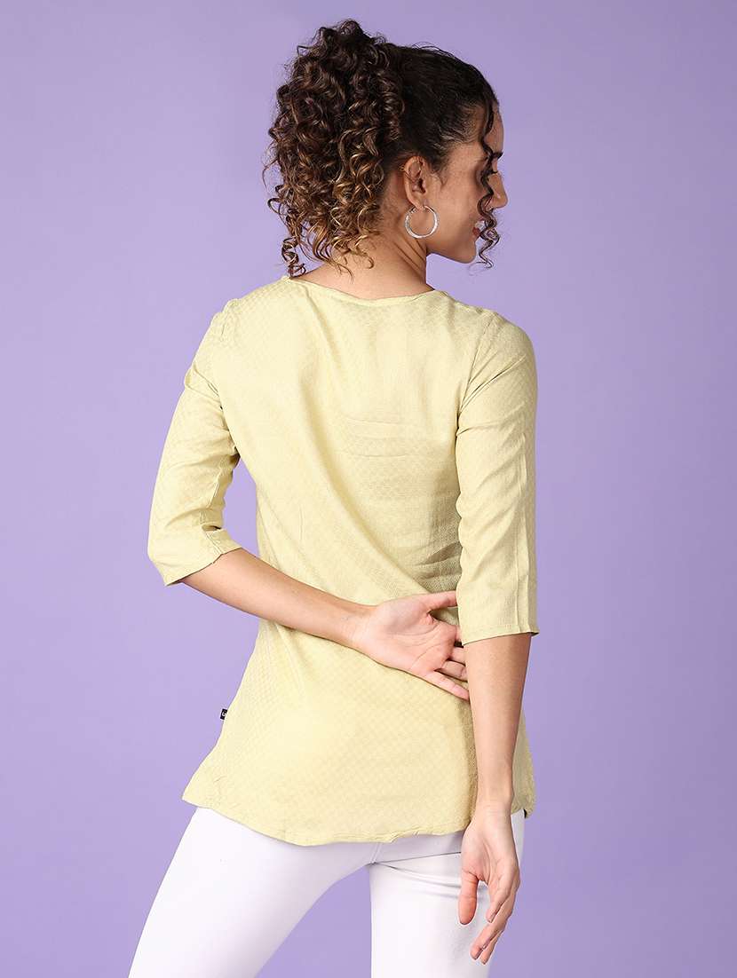 women self design round neck straight kurti - 21536312 - Standard Image - 3