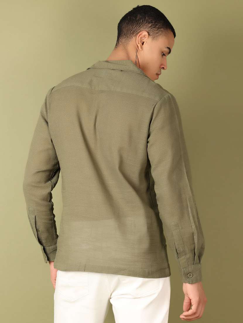 men solid long sleeve casual shirt - 21536321 -  Standard Image - 3