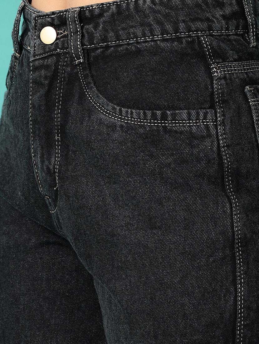 women solid mid rise denim cargo - 21536334 - Standard Image - 5