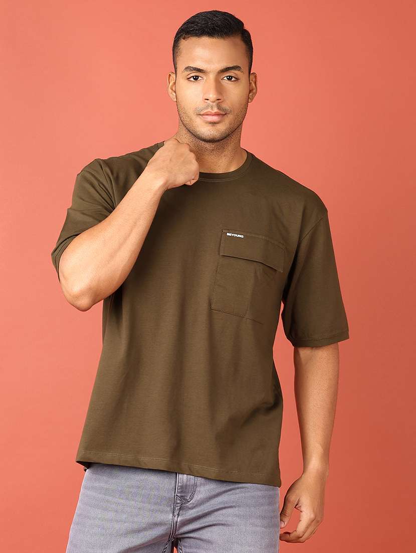 men round neck plain t-shirt